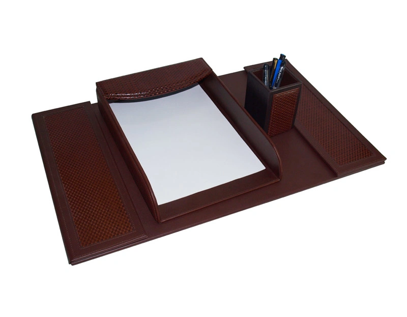 OEM Handmade PU Leather Office Desk Set